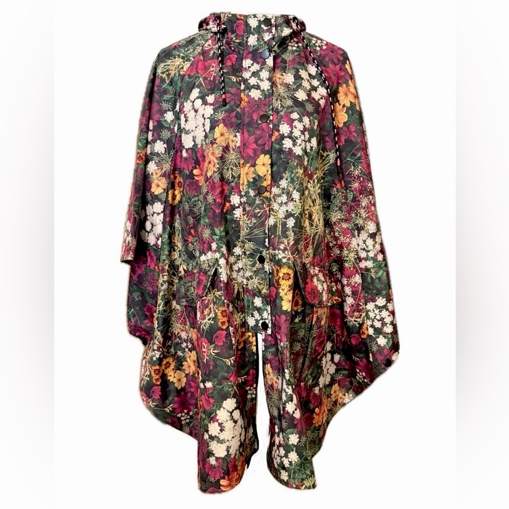 Desigual Floral Rain Poncho - Picture 2 of 12